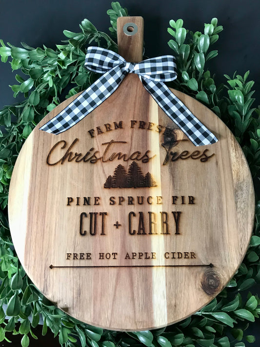 Farm Fresh Christmas Trees Cutting Board